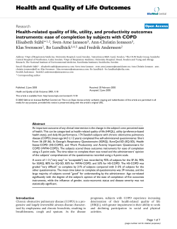 Health-related quality of life, utility, and productivity outcomes