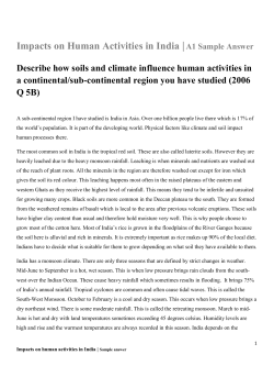 Impacts on Human Activities in India