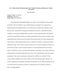 The Conflict of Passion and Reason in Virgil`s The Aeneid Scott