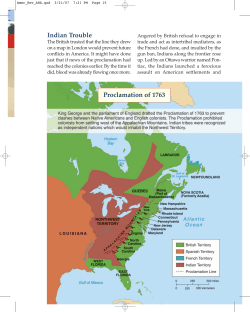 Indian Trouble Proclamation of 1763