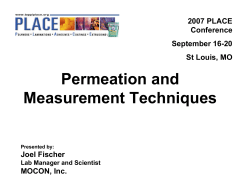 Permeation and Measurement Techniques