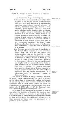Volume I, Chapter 1 Part M - Punjab and Haryana High Court