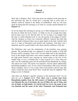 Hannah 1 Samuel 1-2