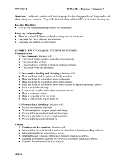 Spanish 1: Unit 5B - Vamos al restaurante?