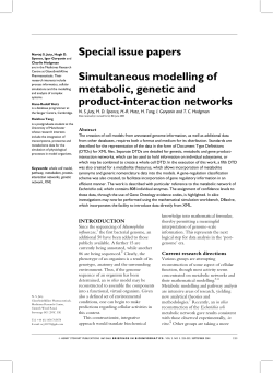Special issue papers Simultaneous modelling of metabolic, genetic