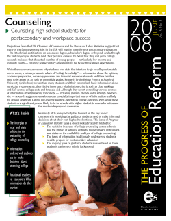 Counseling, counseling high school students for postsecondary and