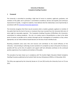 Complaints Handling Procedure