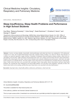 Sleep Insufficiency, Sleep Health Problems