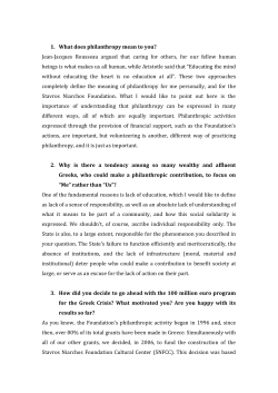 1. What does philanthropy mean to you?