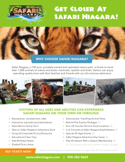 Safari Niagara Info Sheet