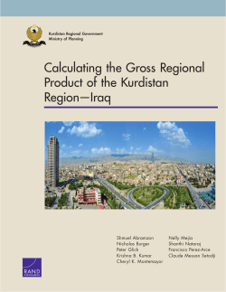 Calculating the Gross Regional Product of the Kurdistan Region -