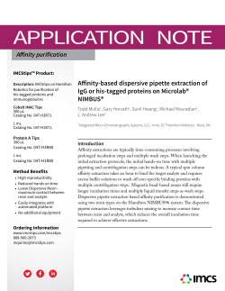 Affinity-based dispersive pipette extraction of IgG or his