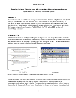 Reading in Data Directly from Microsoft Word Questionnaire Forms