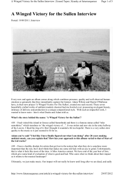 A Winged Victory for the Sullen Interview