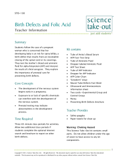 Birth Defects and Folic Acid - Science Take-Out