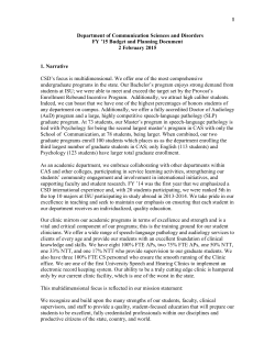 1 Department of Communication Sciences and Disorders FY `15
