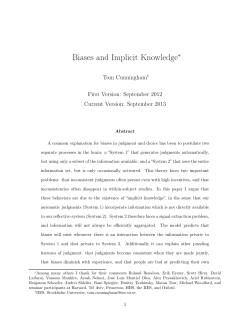 Biases and Implicit Knowledge
