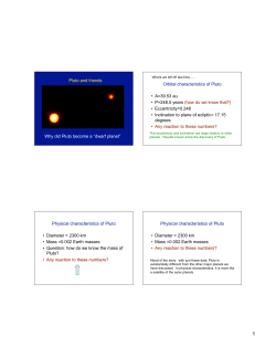 Physical characteristics of Pluto Physical characteristics of Pluto