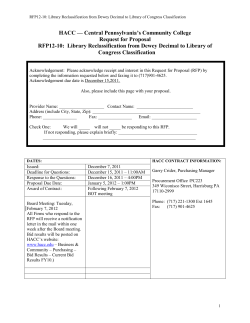 RFP12-10 Library Reclassification from Dewey Decimal to