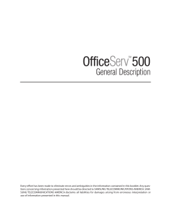 OfficeServ 500 General Description