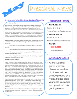 May Preschool Newsletter