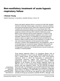 Non-ventilatory treatment of acute hypoxic respiratory failure