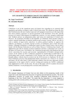 ups and downs in foreign policy of uzbekistan towards security