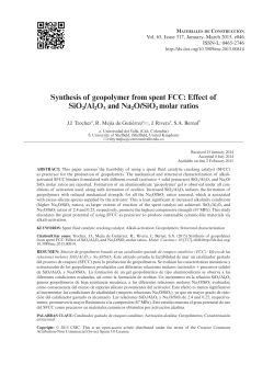 Synthesis of geopolymer from spent FCC: Effect of SiO2/Al2O3 and