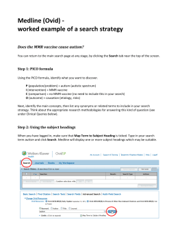 Medline (Ovid): worked example of a search strategy