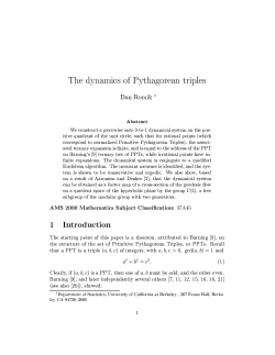 The dynamics of Pythagorean triples