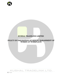 Prevention of Sexual Harassment at Workplace