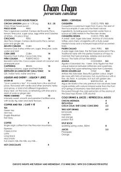 chan chan beverage menu