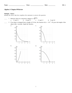 Algebra 1 Chapter 09 Review