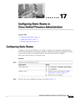 Configuring Static Routes in Cisco Unified Presence Administration