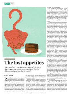 The lost appetites