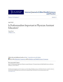 Is Professionalism Important in Physician Assistant Education?