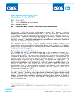 RG17-034 Consolidated Audit Trail (CAT) Clock