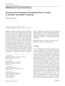 Function and Dysfunction of Prefrontal Brain Circuitry in Alcoholic