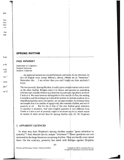 sprung rhythm - UCLA Linguistics