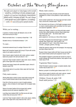 October at The Weary Ploughman