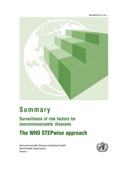 Summary Surveillance of risk factors for noncommunicable diseases