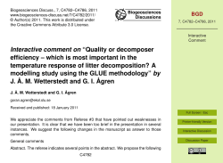 Interactive comment on &ldquo;Quality or decomposer efficiency &ndash; which is