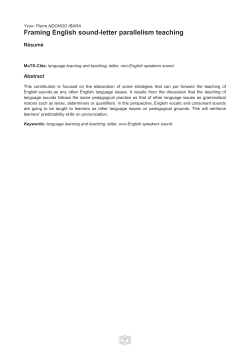 Framing English sound-letter parallelism teaching