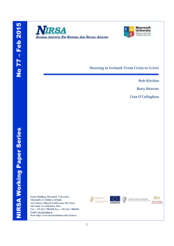 No 7 7 &ndash; Fe b 20 1 5 NIRS A Working P ap er Series