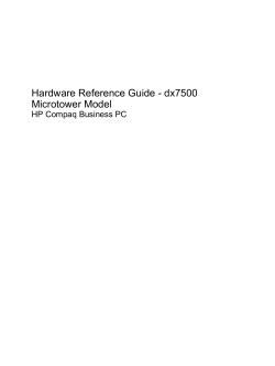 Hardware Reference Guide - dx7500 Microtower Model