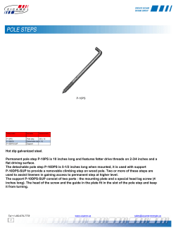 Hot dip galvanized steel. Permanent pole step P