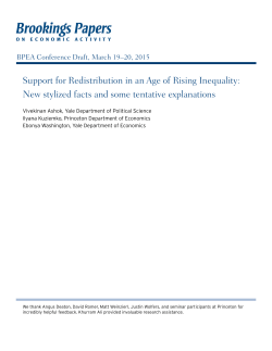 Support for Redistribution in an Age of Rising Inequality