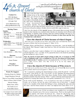 I love the church of Christ because of when it began. I love the