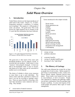 Solid Waste Overview - Oregon State University