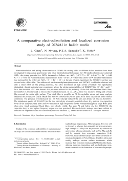 A comparative electrodissolution and localized corrosion study of